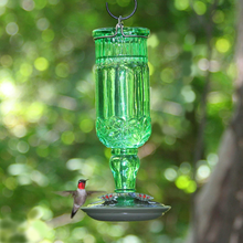 Load image into Gallery viewer, Perky-Pet 8120-2 Green Antique Bottle Hummingbird Feeder
