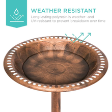 Load image into Gallery viewer, Pedestal Copper Birdbath - Weather Resistant

