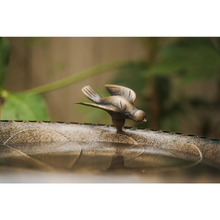 Load image into Gallery viewer, Plastic Bronze Lightweight Birdbath and Feeder with Bird Design Garden Decor - Design
