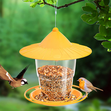 Load image into Gallery viewer, Hanizi Bird Feeder Outside, Squirrel Proof Wild Bird Feeder Hanging for Garden Yard Decoration, Premium Plastic (Yellow)
