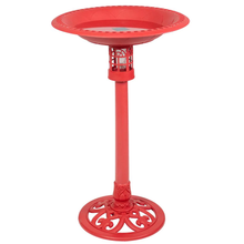 Load image into Gallery viewer, Beacon Point Solar Lighted Bird Bath in Red
