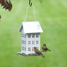 Load image into Gallery viewer, White Farmhouse Hanging Bird Feeder - 2.8 lb. Capacity - Hanging
