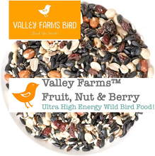 Load image into Gallery viewer, Valley Farms Fruit Nut &amp; Berry Wild Bird Food - High Energy Outdoor Feeder Bird Seed - 15 lbs
