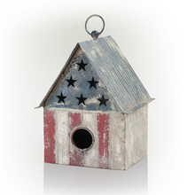 Load image into Gallery viewer, 10 in. Tall Outdoor Patriotic Birdhouse, Multicolor

