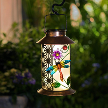 Load image into Gallery viewer, RUILAIYA BOAER Garden Solar Lantern Lights Outdoor Hanging Dragonfly Retro Metal LED for Outdoor Table Patio
