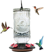 Load image into Gallery viewer, Nature&#39;s Rhythm Bird Feeder Vintage Red Antique Glass Bottle Hummingbird Feeder 5 Feeding Ports and 28-Ounce Nectar Capacity Per Feeder
