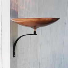 Load image into Gallery viewer, 16 in. Dia Polished Copper Plated Stainless Steel Birdbath Bowl with Wall Mount Bracket
