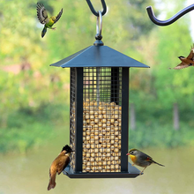 Load image into Gallery viewer, Modern Black Hanging Wild Bird Feeders  - Outside
