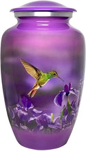 Load image into Gallery viewer, Hummingbird Adult Large Urn for Human Ashes - w Velvet Bag
