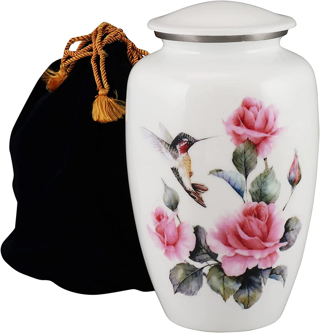 White Hummingbird Adult Cremation Urn Cremation Urn for Human Ashes