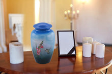 Load image into Gallery viewer, Hand Painted Solid Metal Adult Cremation Urn with Free Velvet Bag
