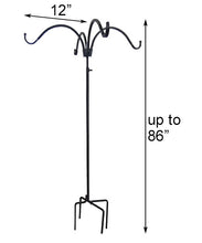Load image into Gallery viewer, Adjustable Four Hanger Shepherd Hook, Black, 4.5&#39; to 7&#39;
