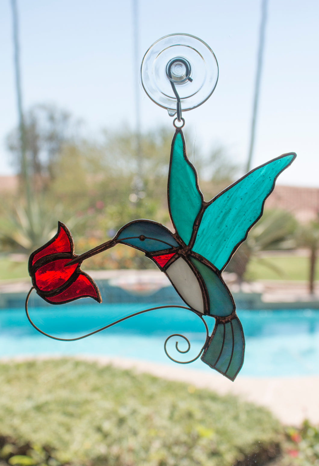 Hummingbird Stained Glass Sun Catcher for Window